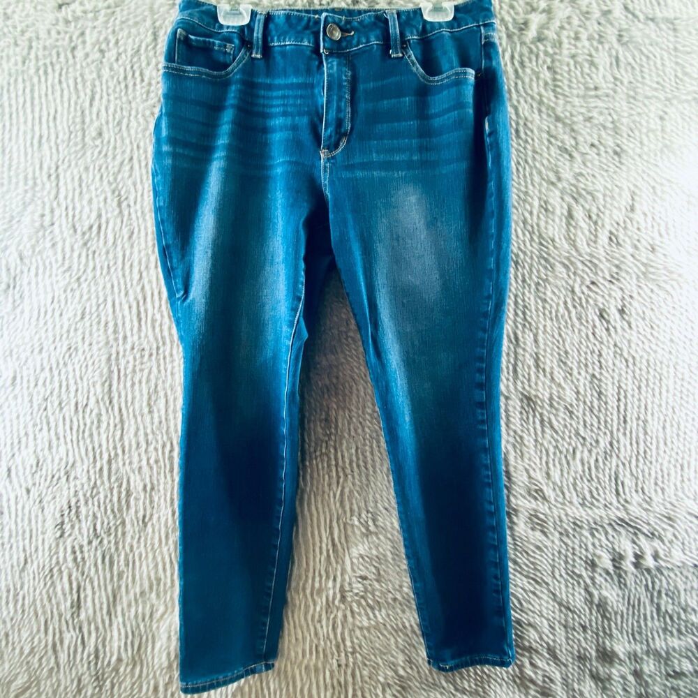 Time And Tru Jeans Women's 32x26 High Rise Skinny Stretch Blue Denim Pants